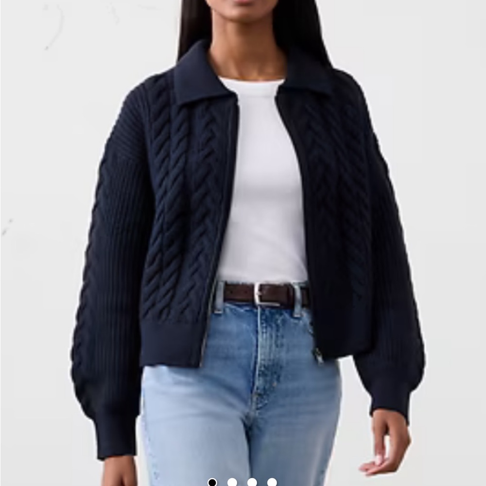 Banana Republic Dark Blue Cable Knit Sweater